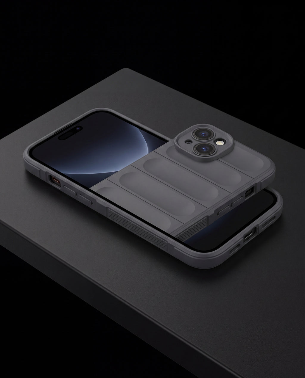 OnlyCovers LB iPhone case in Gray - fitted on phone