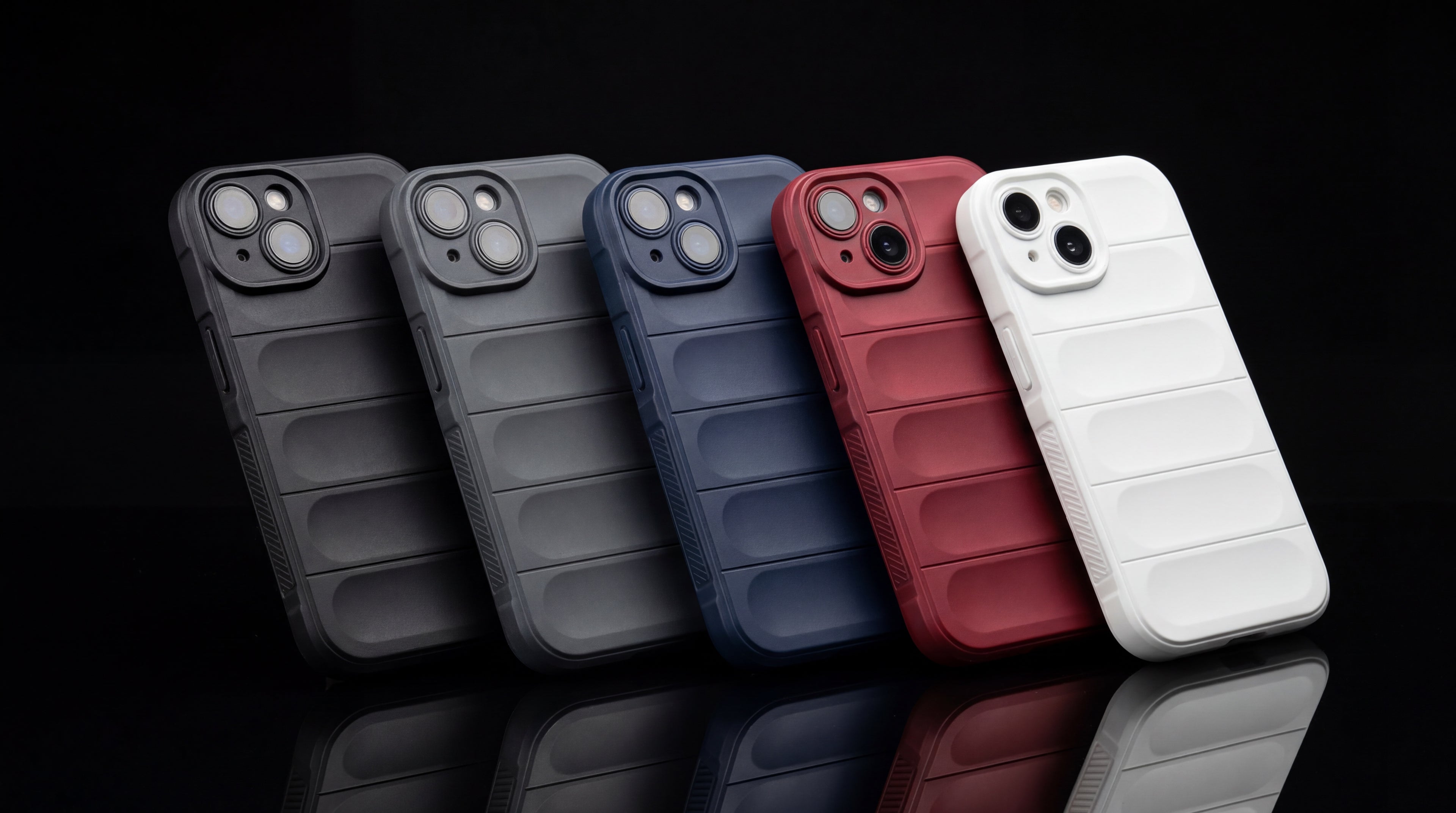 OnlyCovers LB iPhone cases - all 5 colors lineup