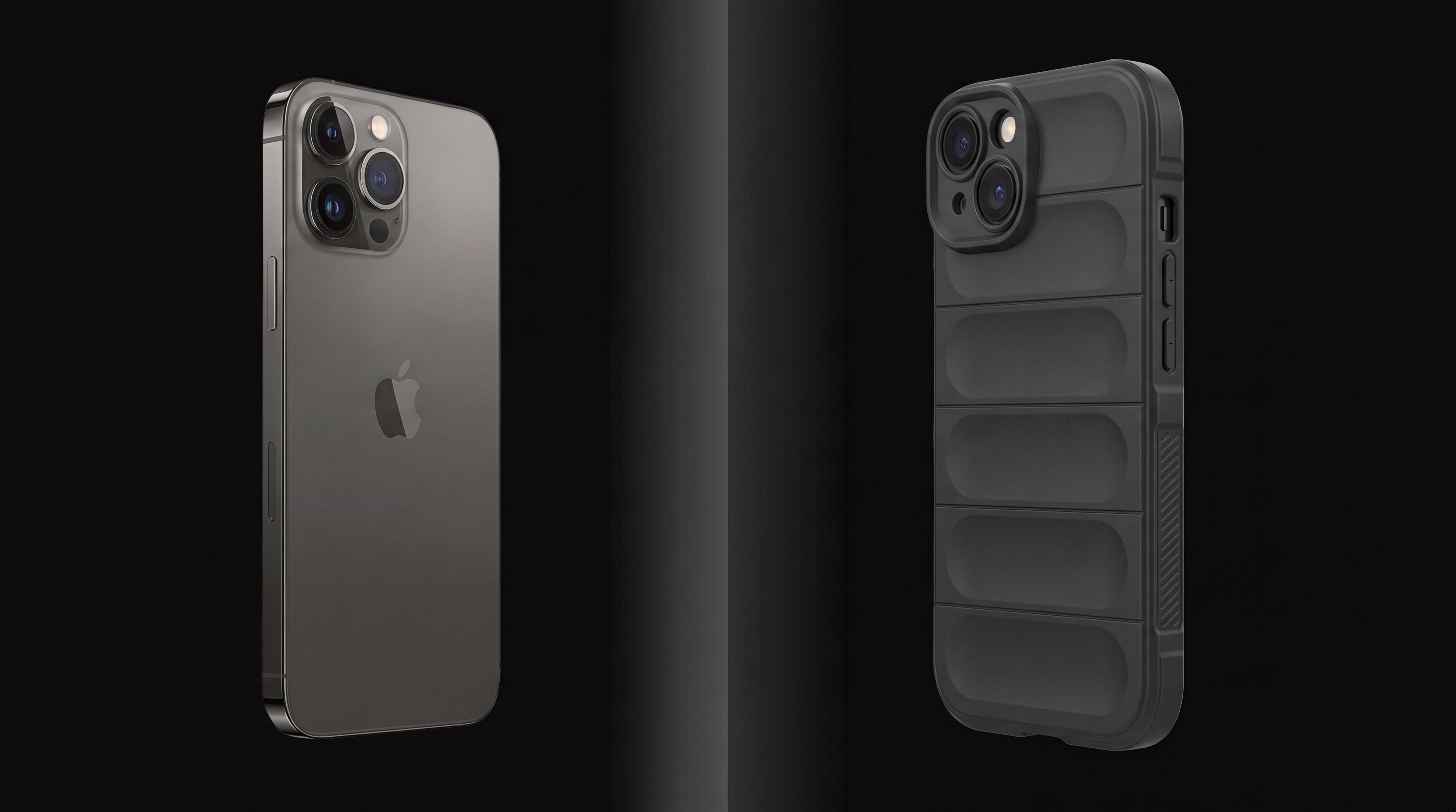 OnlyCovers LB iPhone case - before and after protection comparison